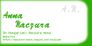 anna maczura business card